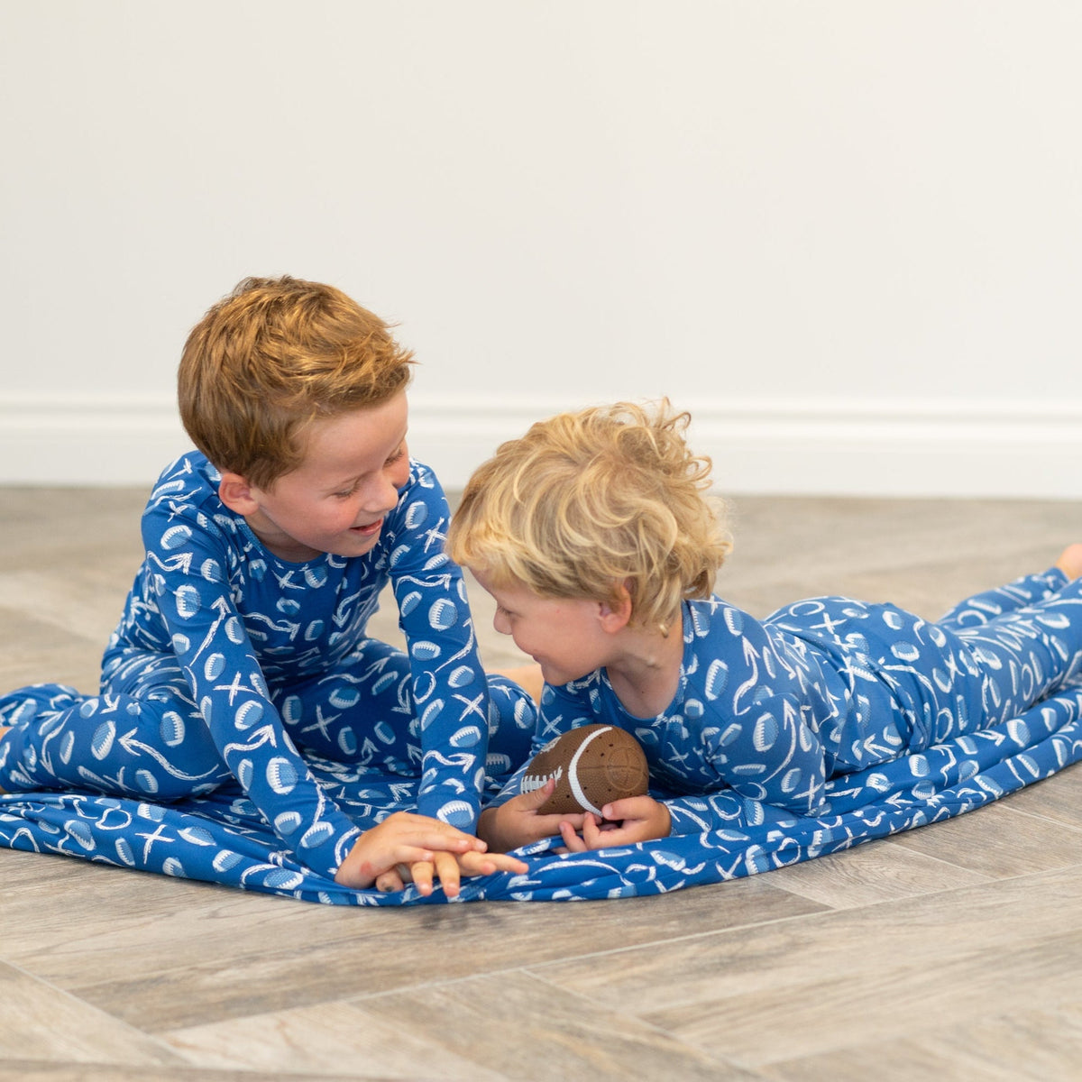 Blue Football Playbook- Big Kid Pajama