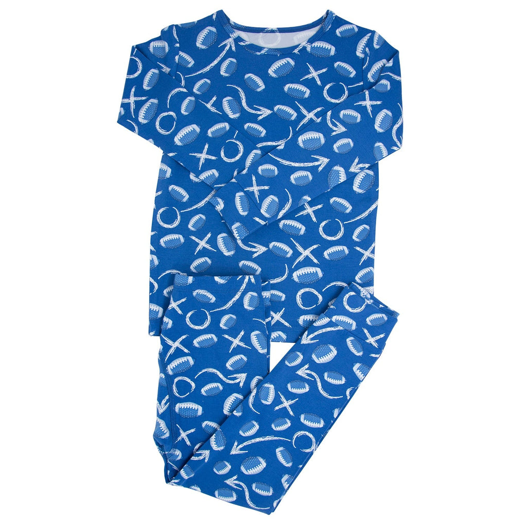 Blue Football Playbook- Big Kid Pajama