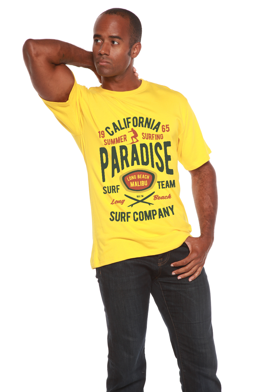 California Summer Surfing Men's Bamboo Viscose/Organic Cotton Short Sleeve Graphic T-Shirt