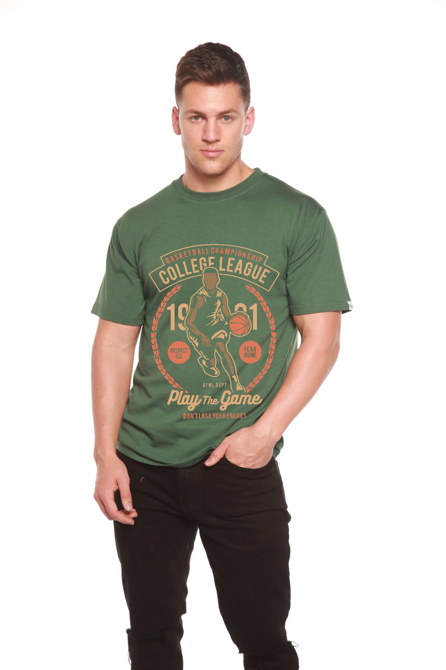 College League Men's Bamboo Viscose/Organic Cotton Short Sleeve Graphic T-Shirt