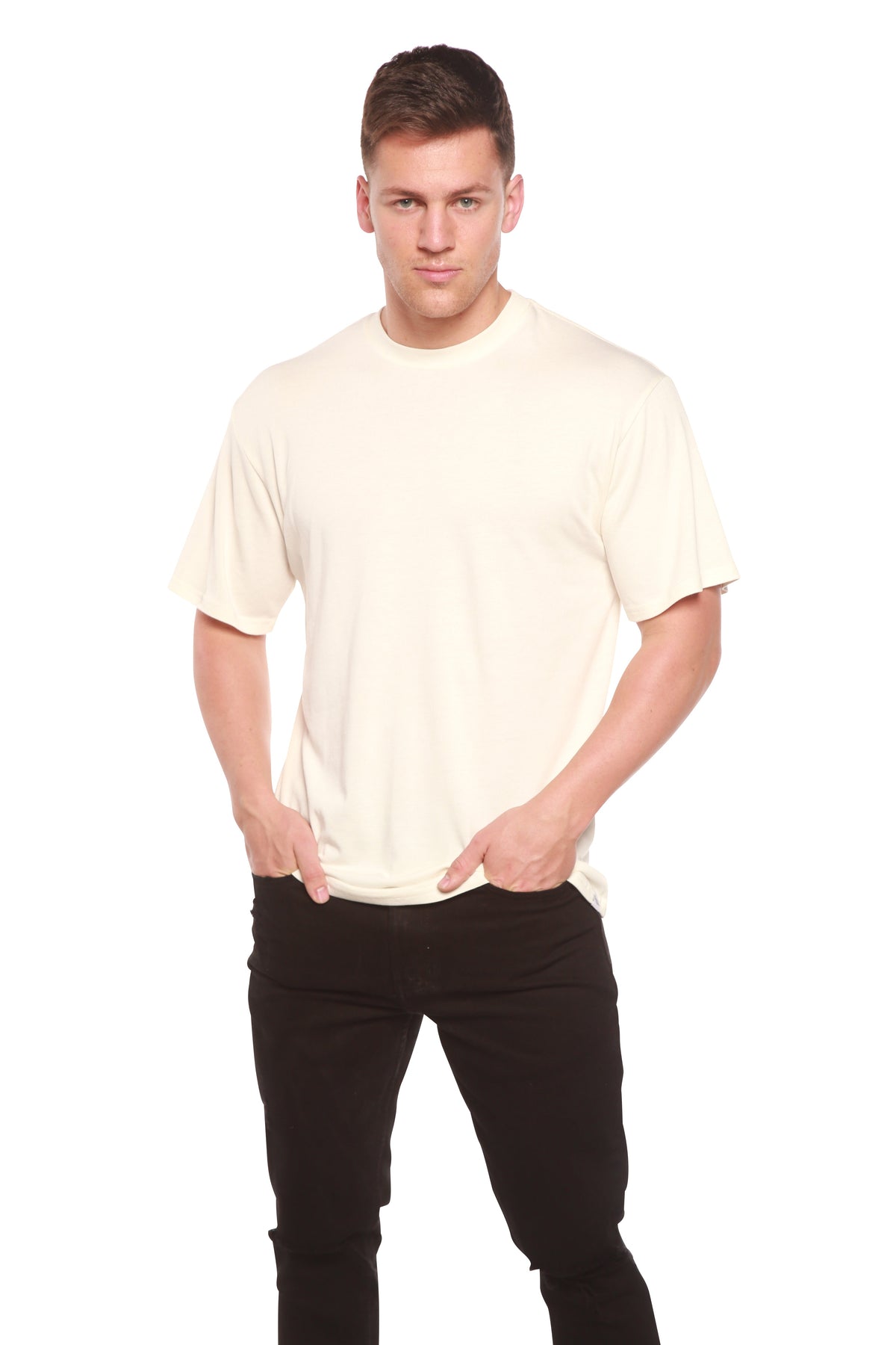 Custom Printed Men's Bamboo Viscose/Organic Cotton Short Sleeve T-Shirt