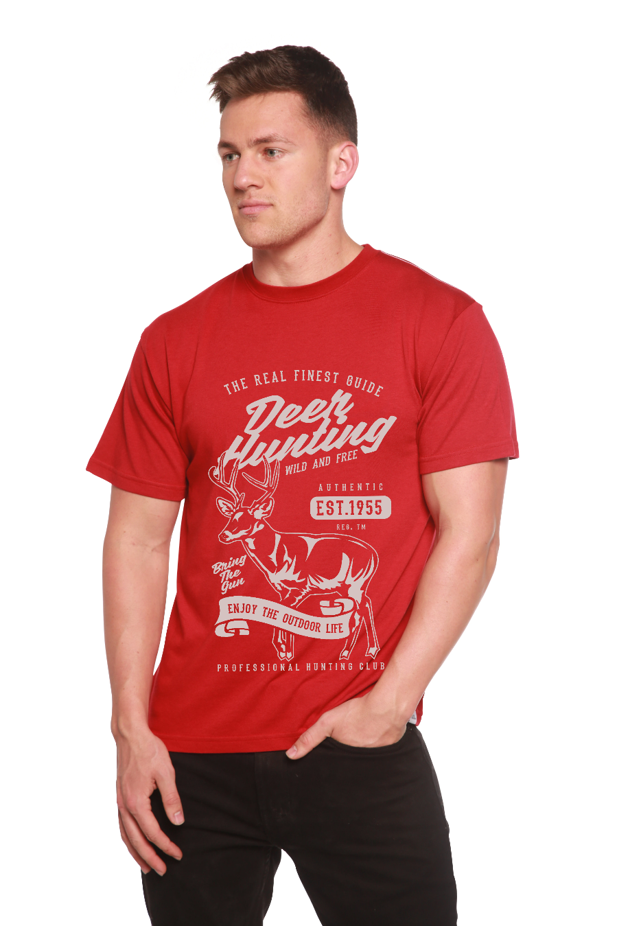 Deer Hunting Men's Bamboo Viscose/Organic Cotton Short Sleeve Graphic T-Shirt