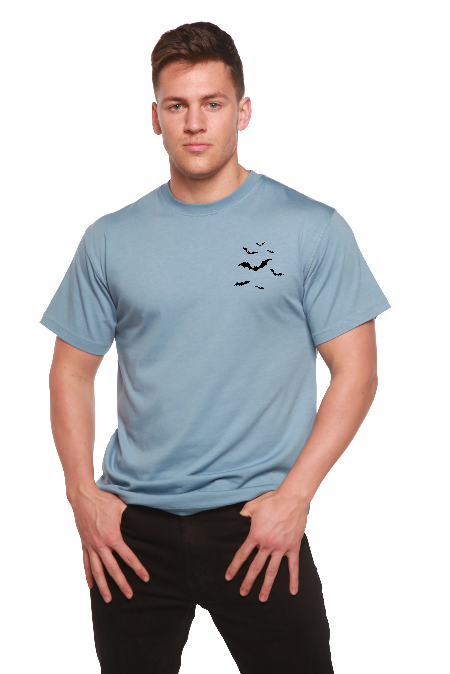 Halloween Bats Bamboo Viscose/Organic Cotton Short Sleeve Printed T-Shirt