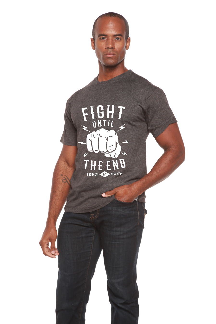 Fight Until Men's Bamboo Viscose/Organic Cotton Short Sleeve Graphic T-Shirt