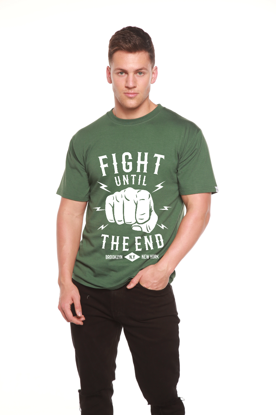 Fight Until Men's Bamboo Viscose/Organic Cotton Short Sleeve Graphic T-Shirt