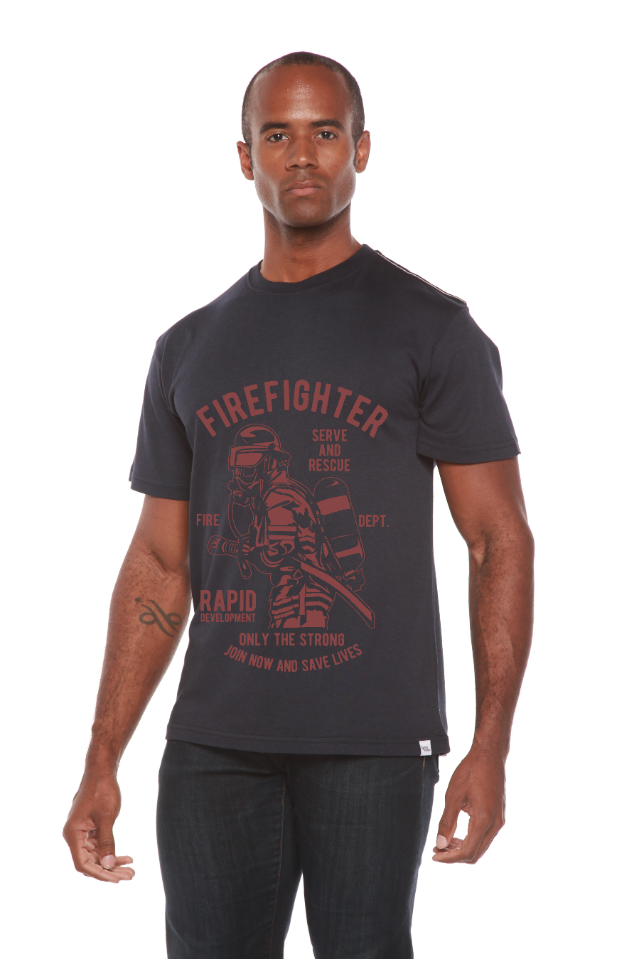 Firefighter Dept Men's Bamboo Viscose/Organic Cotton Short Sleeve Graphic T-Shirt