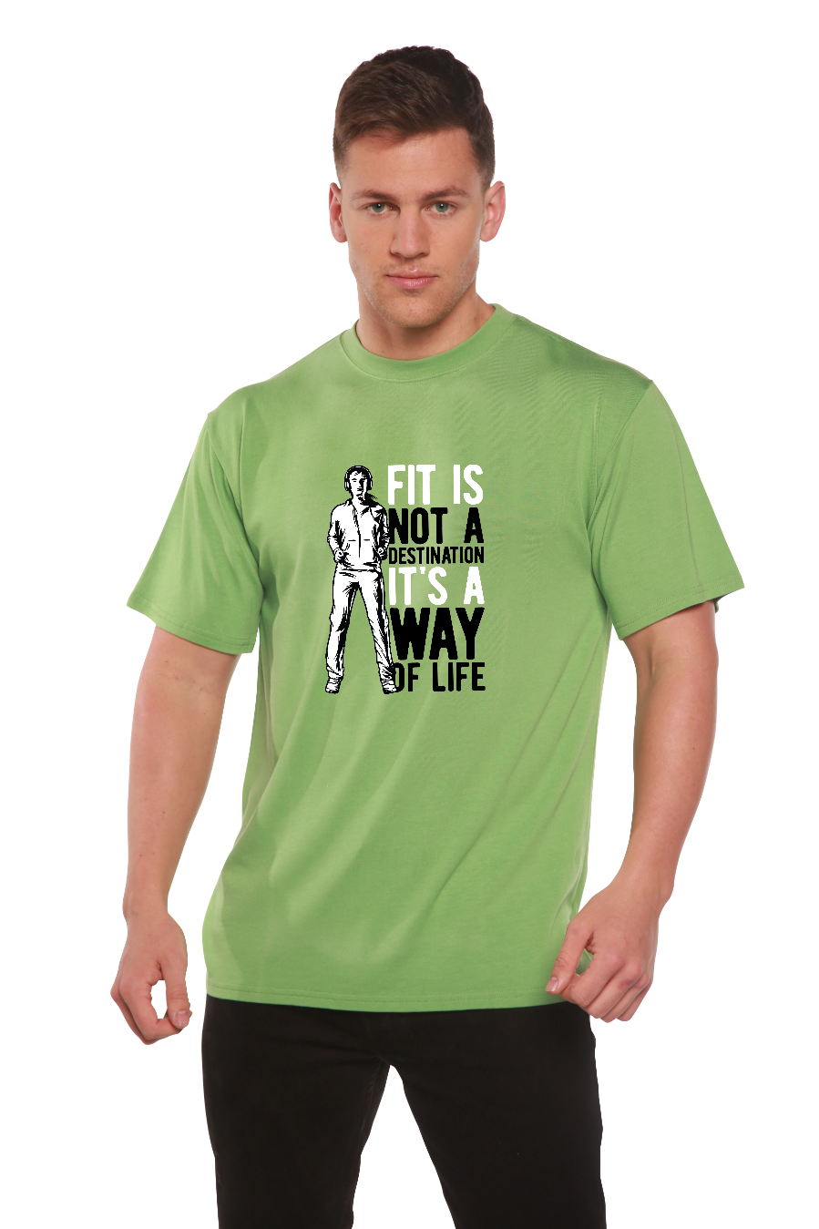 Fit is not a destination Men's Bamboo Viscose/Organic Cotton Short Sleeve Graphic T-Shirt