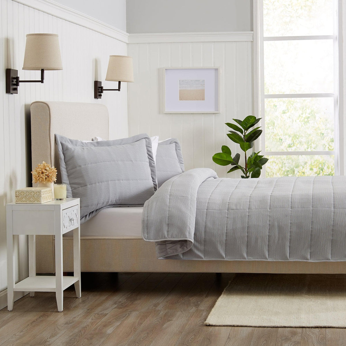 Textured Striped Quilt Set - Ellie Collection