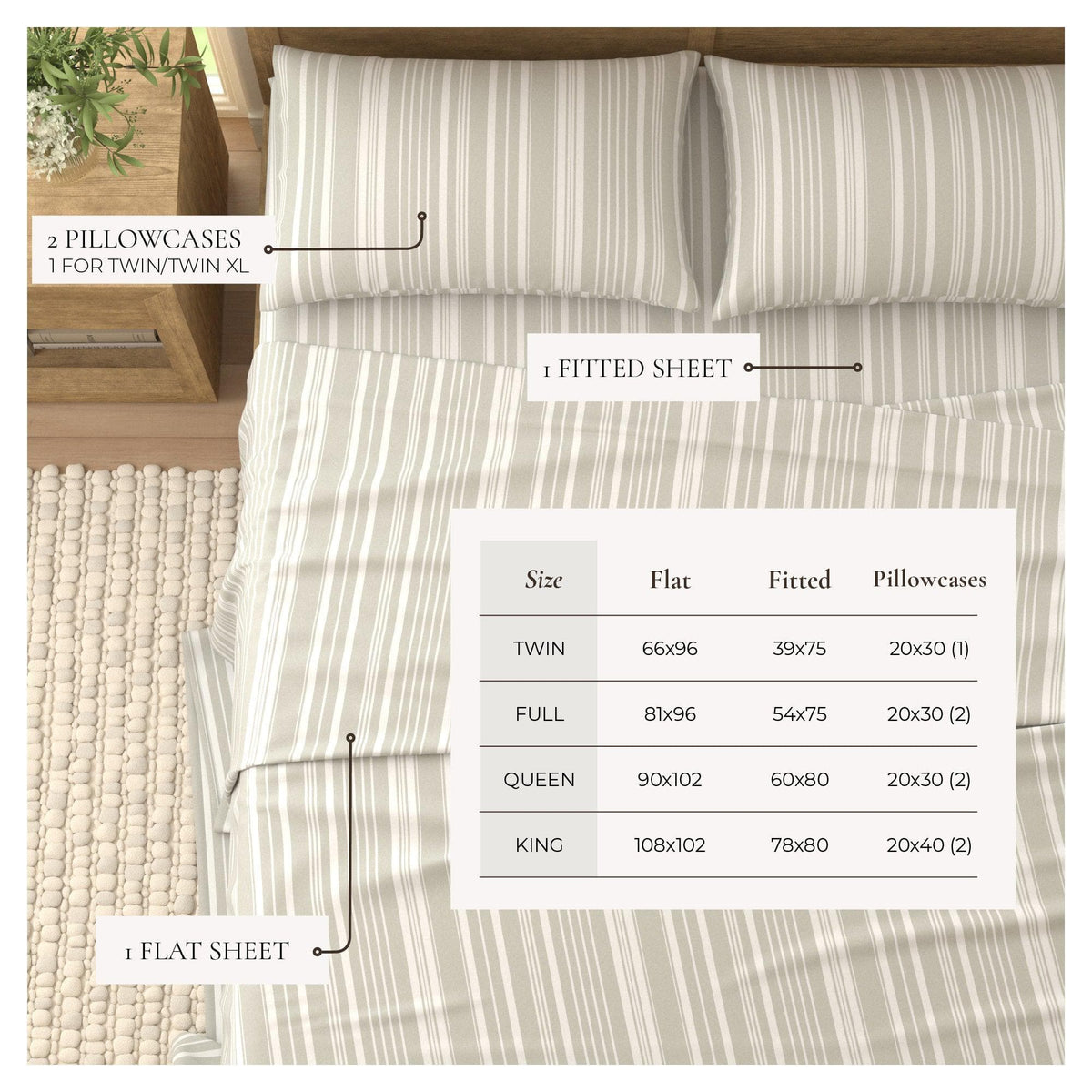 Striped Sheet Set - Elouise Collection