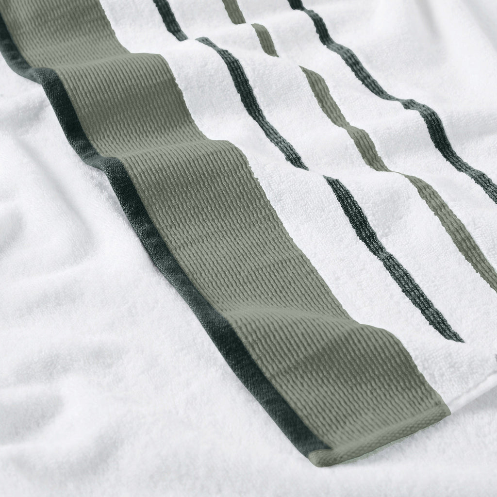 Decorative Cotton Stripe Bath Towel Set - Noelle Collection