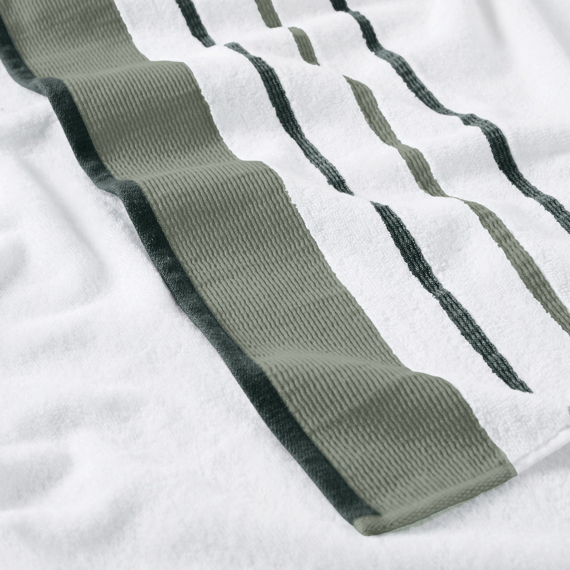 Decorative Cotton Stripe Bath Towel Set - Noelle Collection