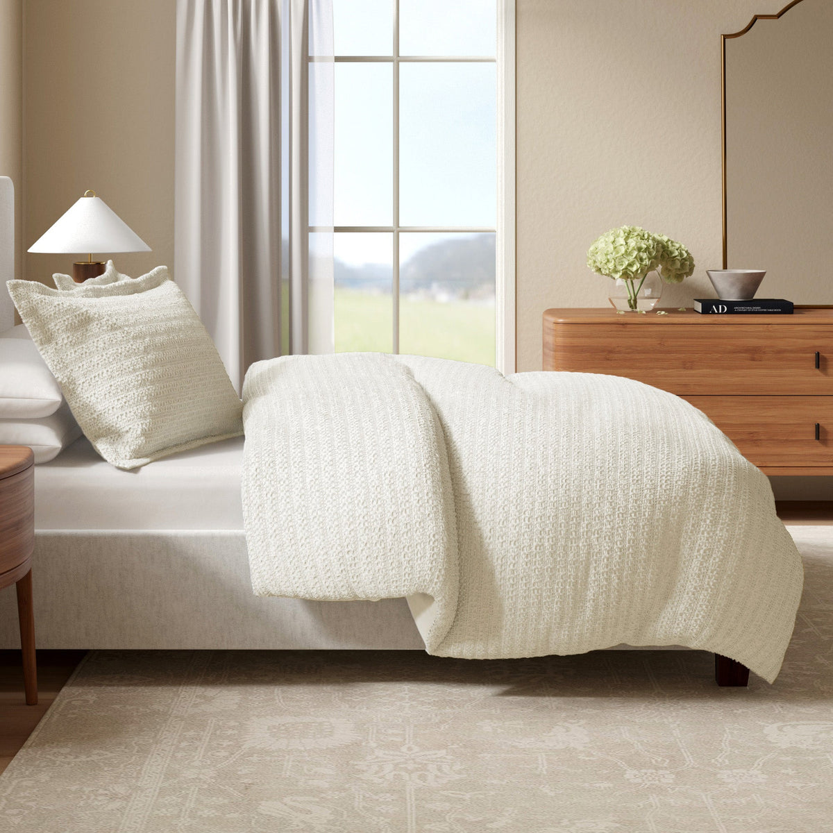 100% Cotton Honeycomb Waffle Duvet Set - Mattea Collection