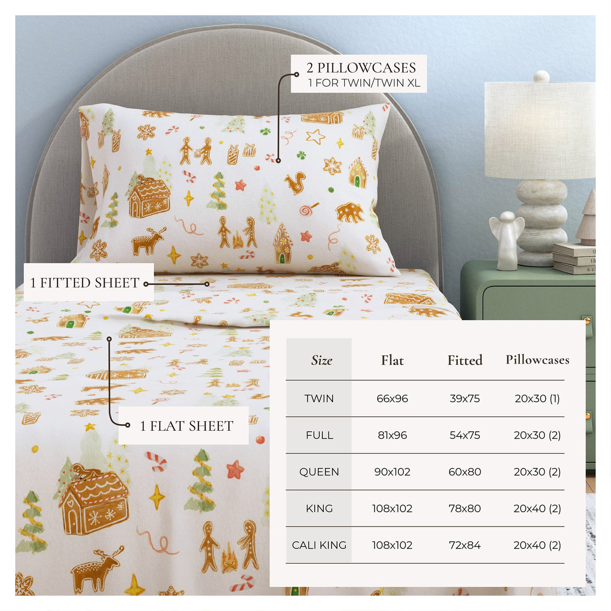 Turkish Cotton Flannel Sheet Set - Kids' Christmas Collection