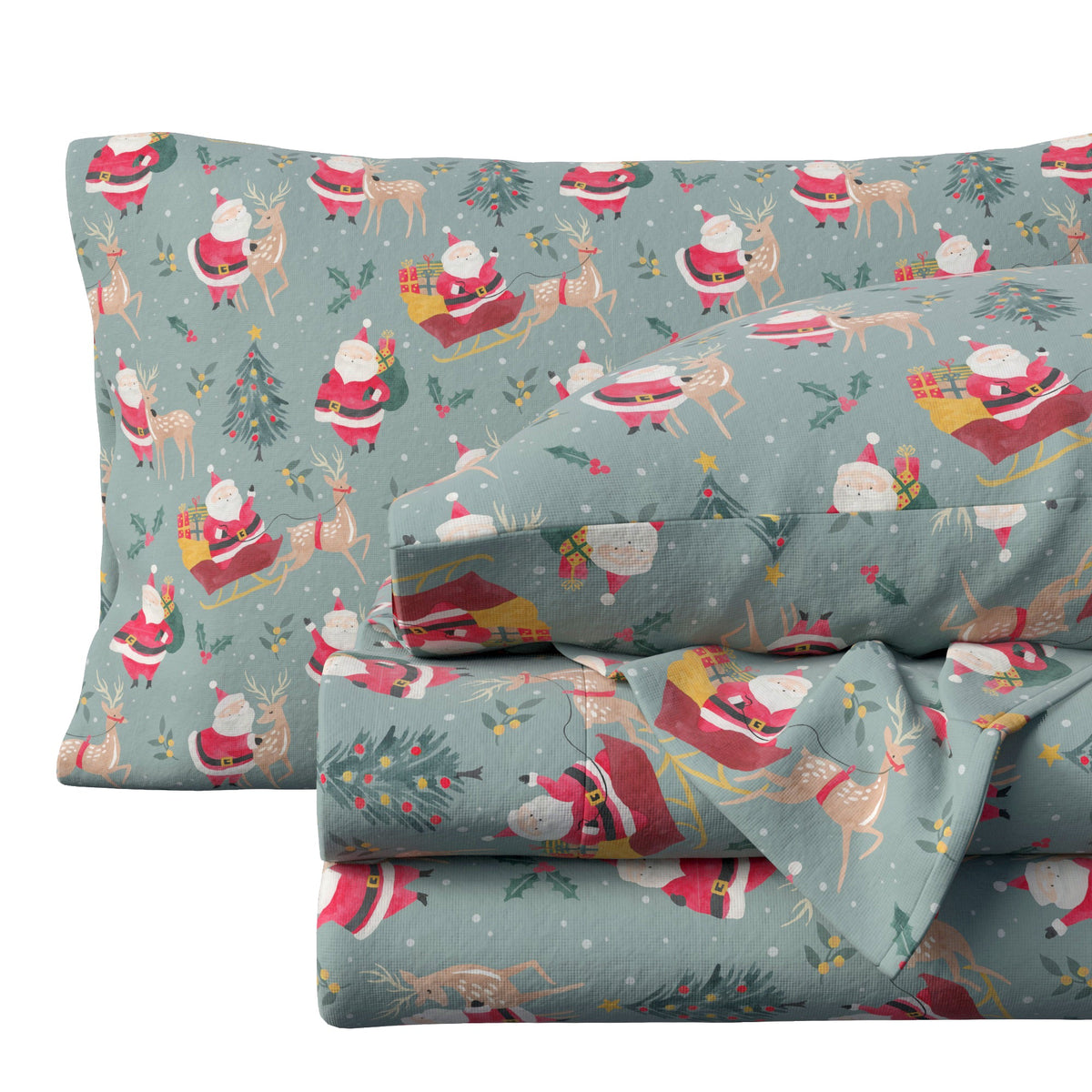 Turkish Cotton Christmas Flannel Sheet - Whittaker Collection