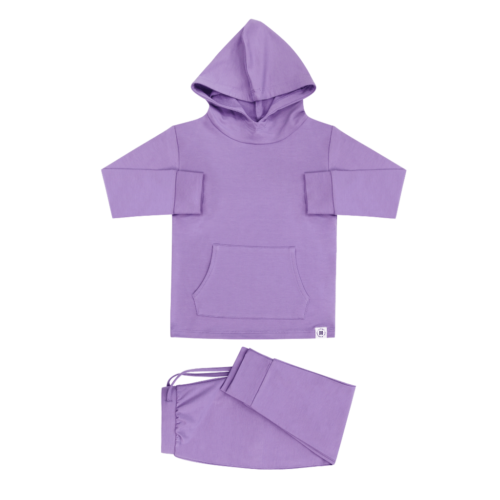 Sweet Bamboo Kids Hooded Jogger Set - Purple Lily
