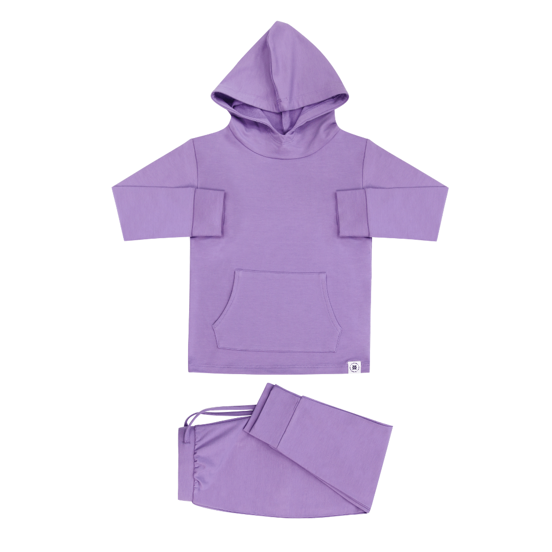 Sweet Bamboo Kids Hooded Jogger Set - Purple Lily