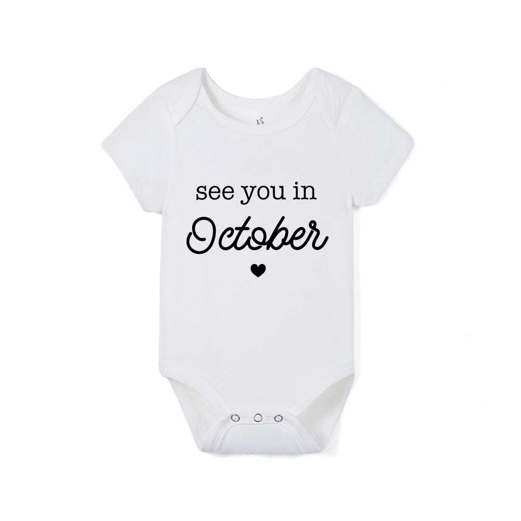 'See You in October' Bamboo Baby Bodysuit