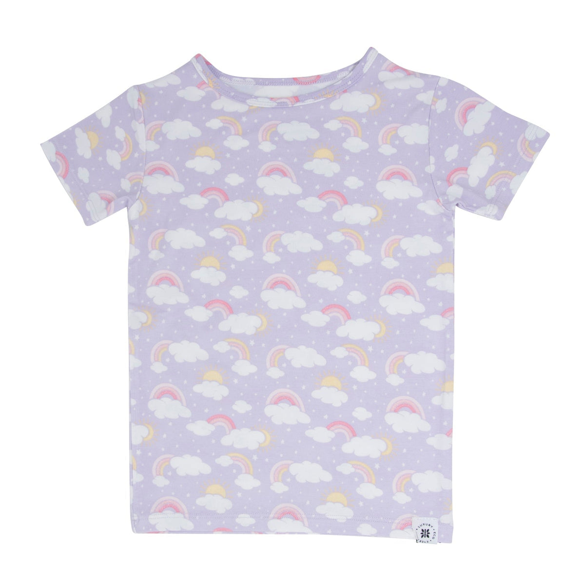 Lavender Rainbows and Clouds Summer Pajama Set